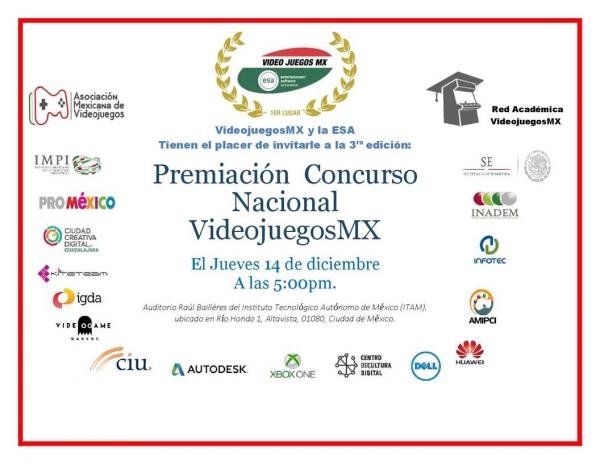 Premiación Concurso Nacional de VideojuegosMX